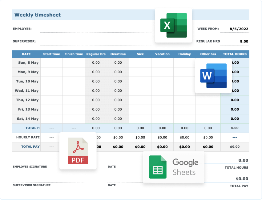 Excel Timesheet Template Free Download Wps Office Academy