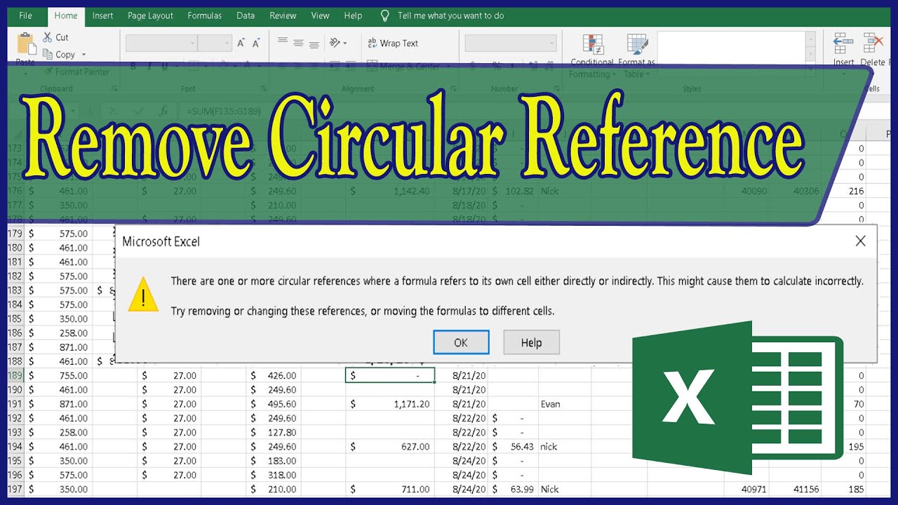 Excel Tutorial Circular Reference Iterations How To Fix Circular