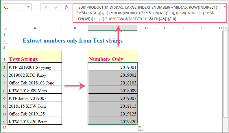 Excel Tutorial How To Extract Numbers From A String In Excel Excel