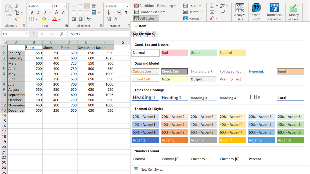 Excel Use Cell Styles To Change Formats Excel Articles