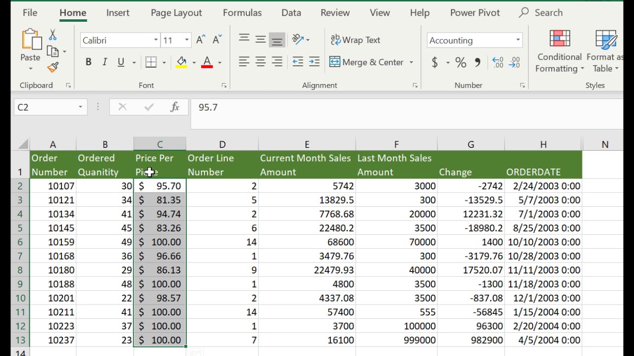 Formatting Currency In Excel