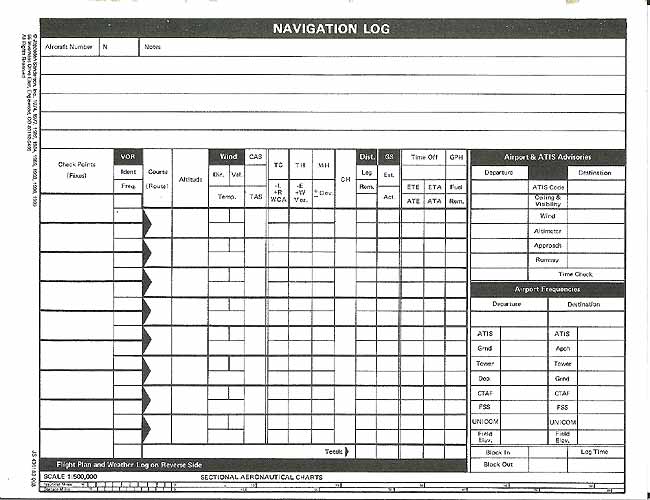 Free Navigation Flight Log Excel Pilot Logbook