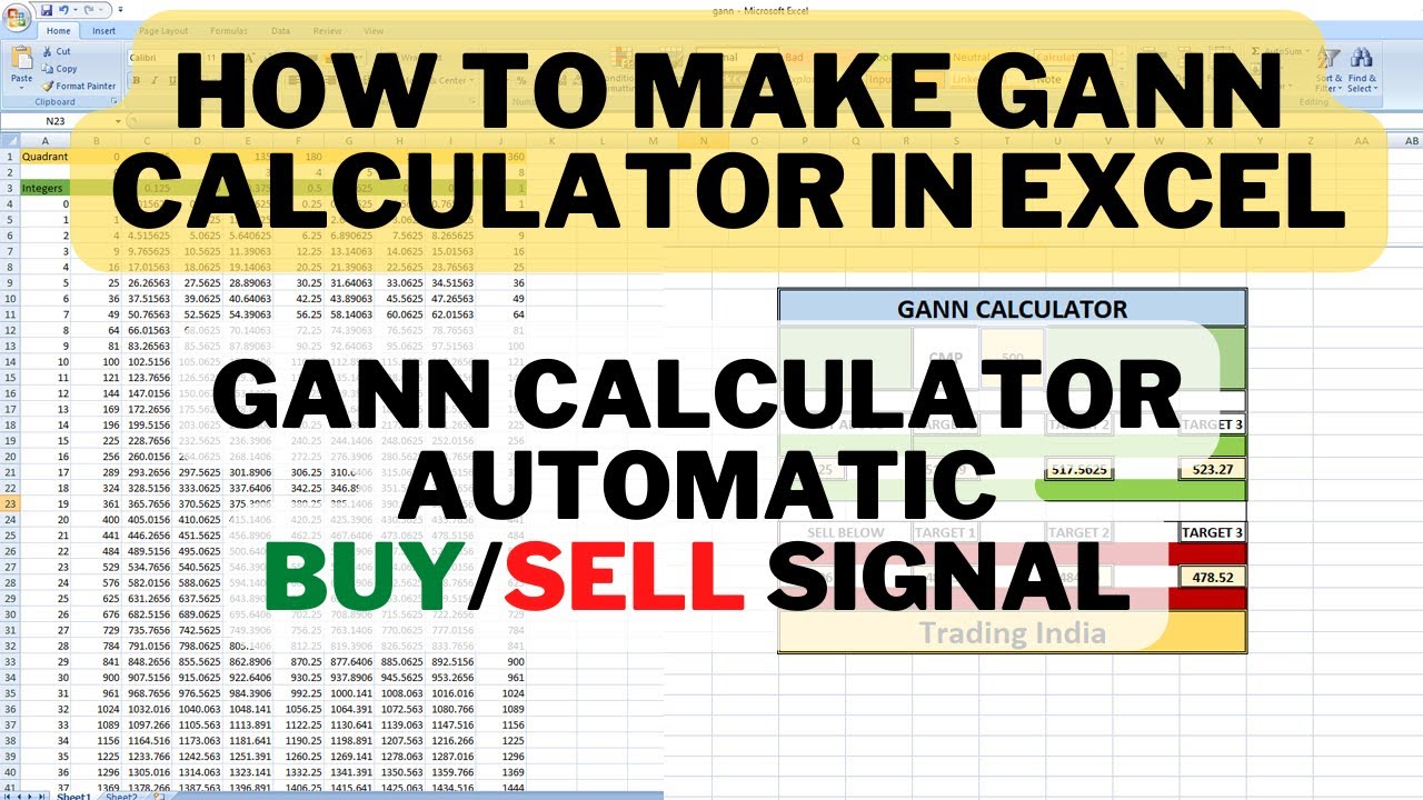 Gann Calculator Excel Sheet Angle Wheel Download Excel Tutorials