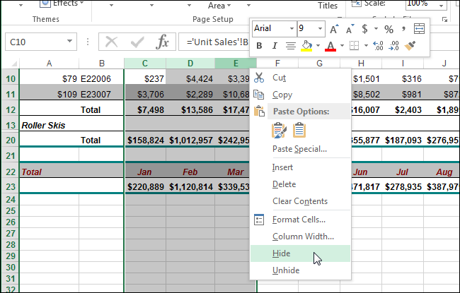 Hiding Columns And Rows In Excel The Easy Way