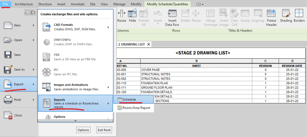 How Do I Export A Revit Schedule To Excel By Ideate Software Medium