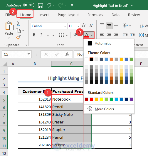 5 Easy Ways to Highlight Text in Excel