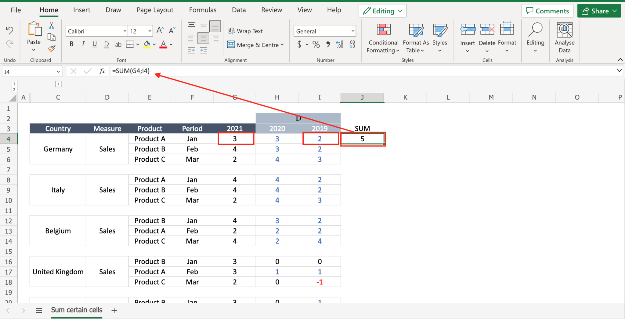 How Do You Sum Only Certain Cells In Excel Spreadcheaters