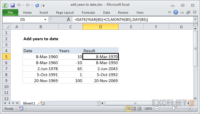 How To Add 3 Years To A Date In Excel