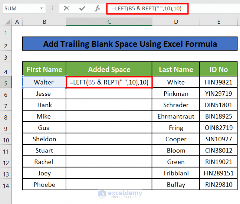 5 Simple Ways to Add Spaces in Excel