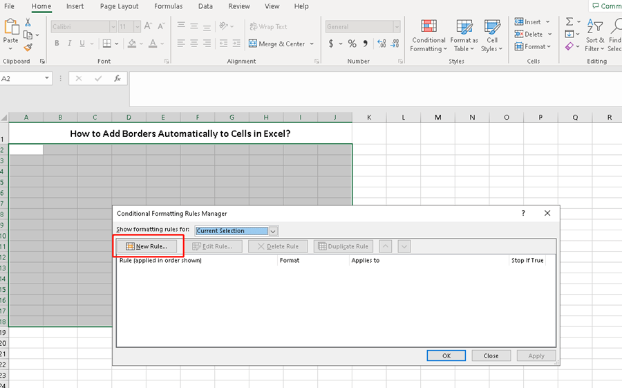 How To Add Borders Automatically To Cells In Excel My Microsoft