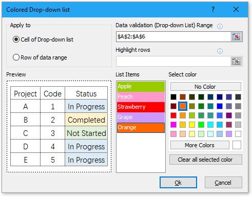 Add Color to Excel Drop Down Lists Easily