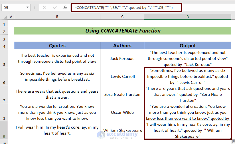 How To Add Double Quotes In Excel 5 Smart Ways Exceldemy