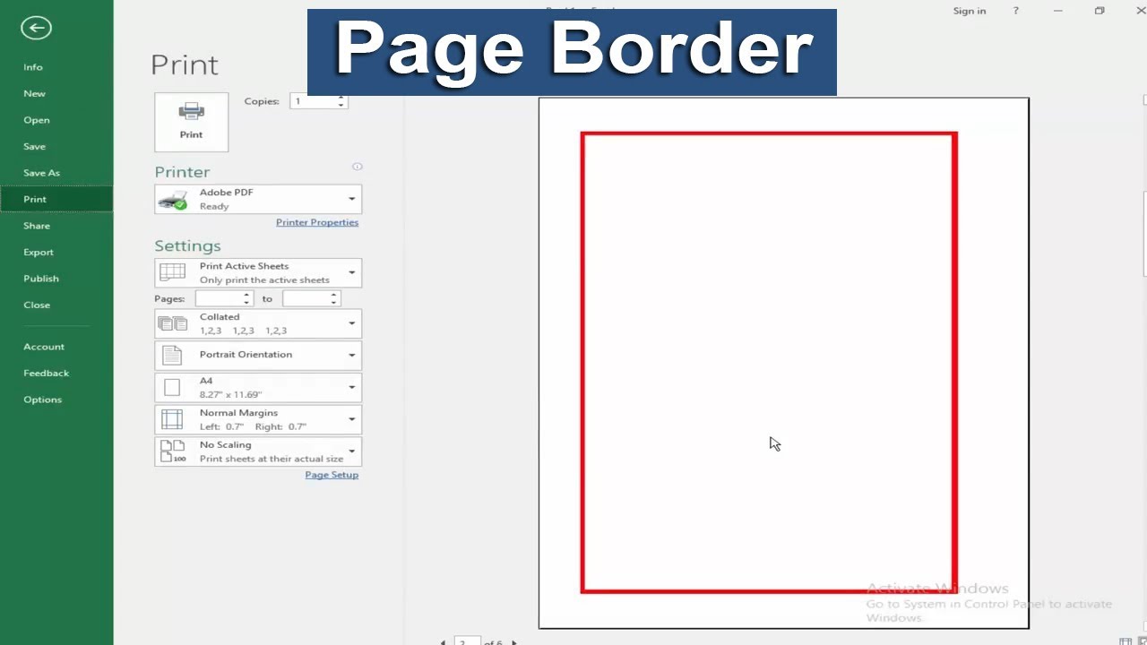 How To Add Page Border In Excel Design Talk