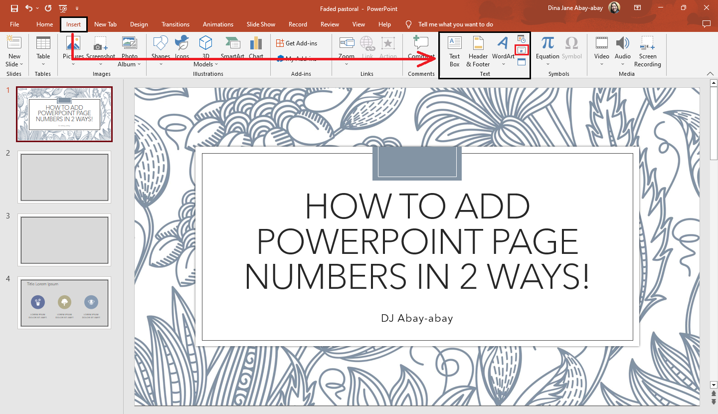 How To Add Page Numbers In Powerpoint Step By Step