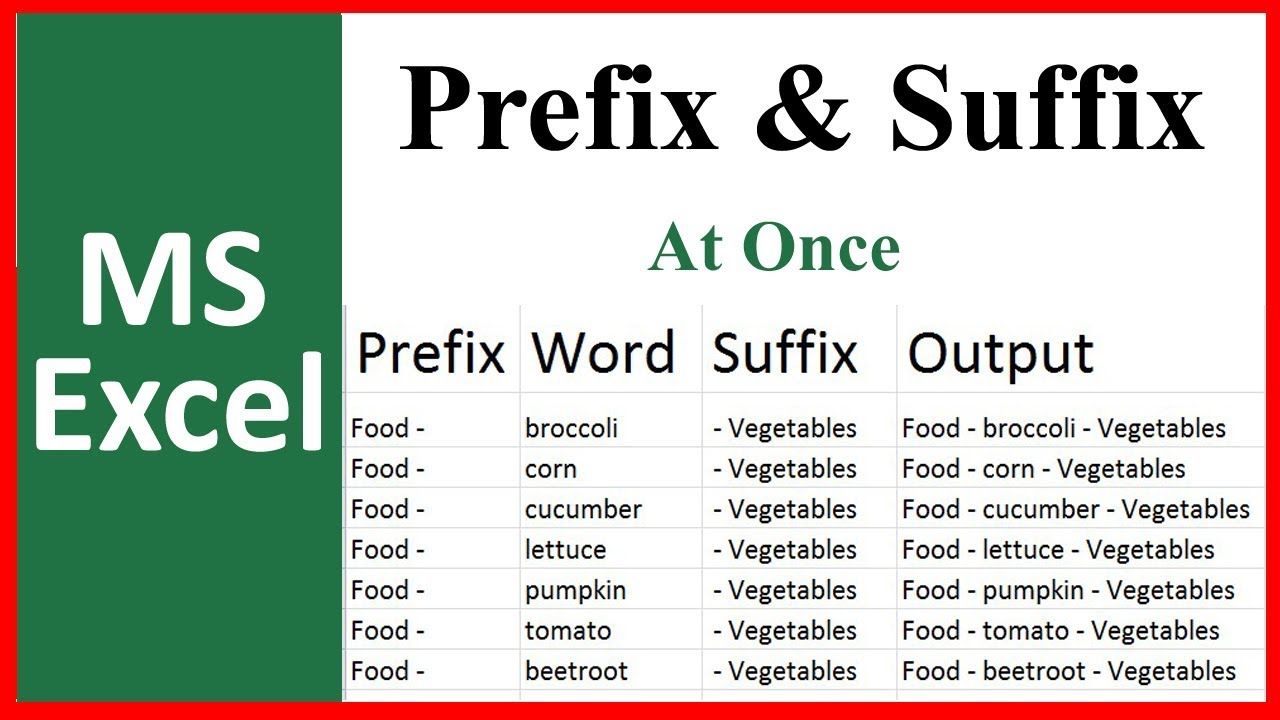 How To Add Prefix In Excel Online Tutorials Library List