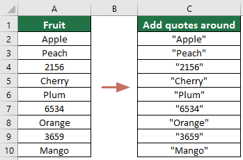 How To Add Quotes Around Numbers Or Text In Excel