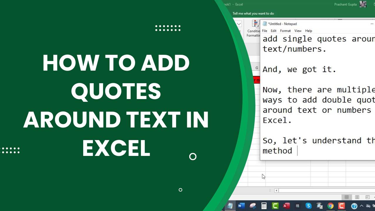 How To Add Quotes Around Text In Excel Earn And Excel