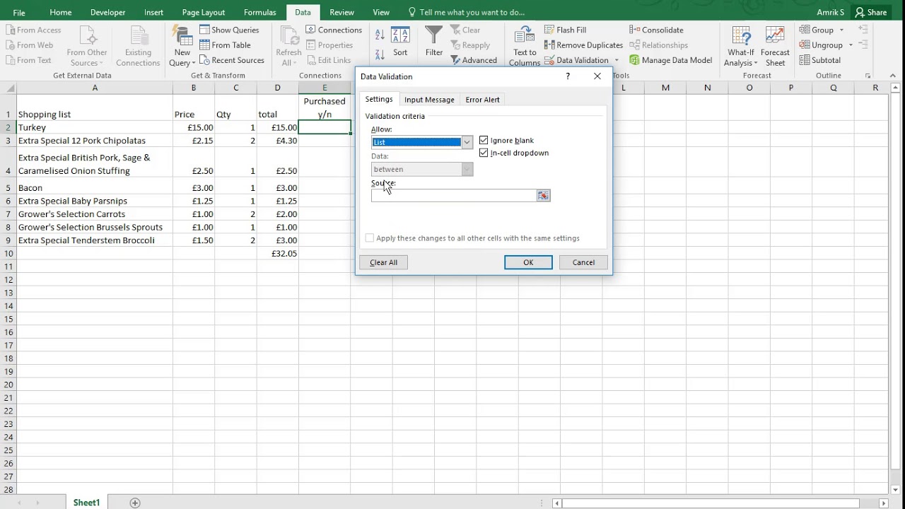 How to Easily Add Yes No Dropdown in Excel