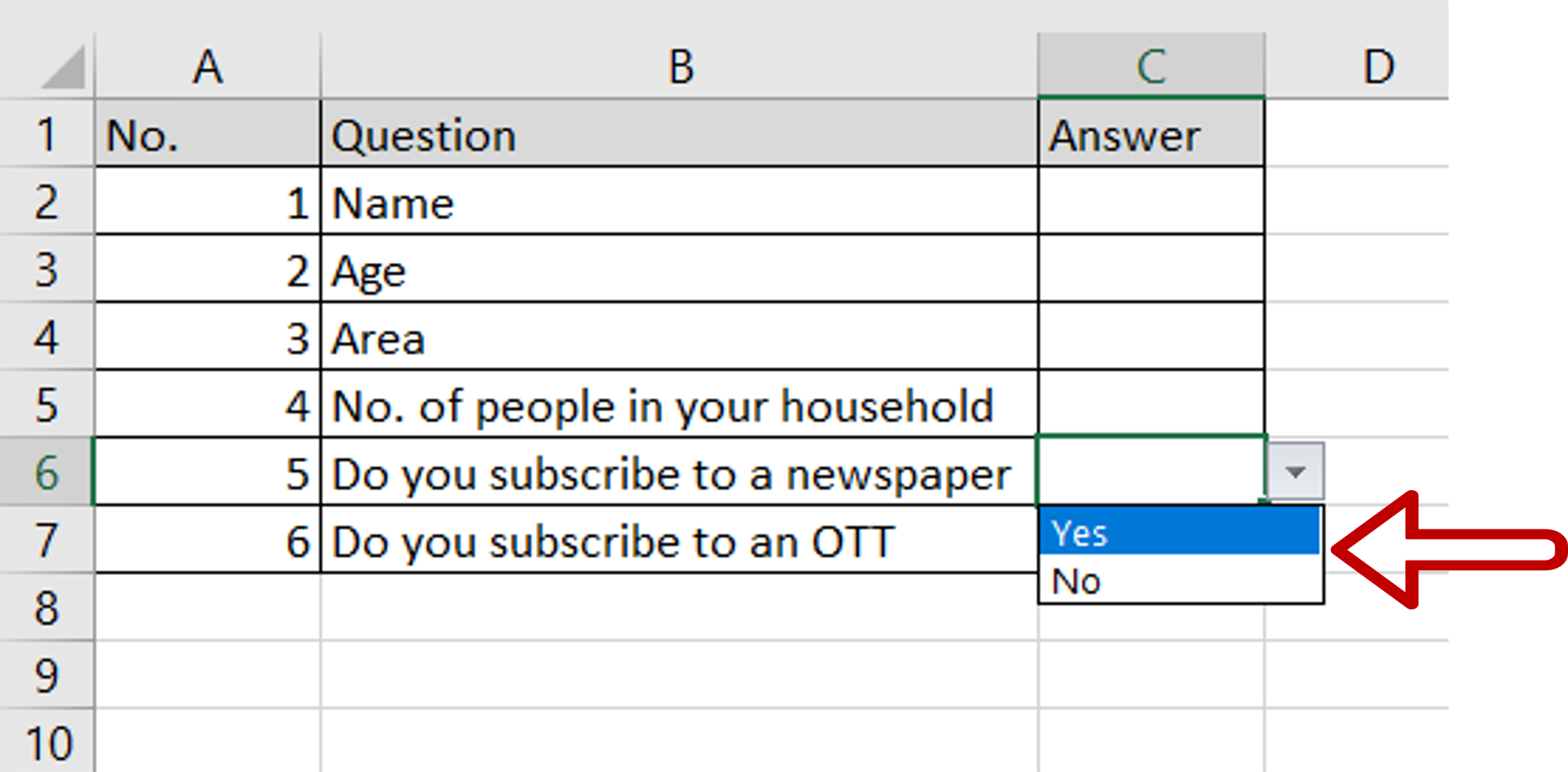 How To Add Yes Or No In Excel Youtube