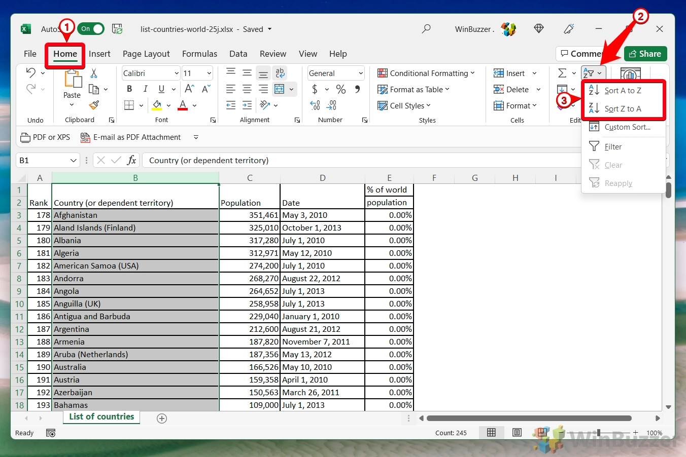 How To Alphabetize Data In Excel Columns Or Rows Winbuzzer