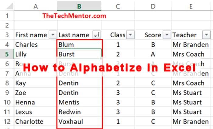 How To Alphabetize In Excel Thetechmentor Com