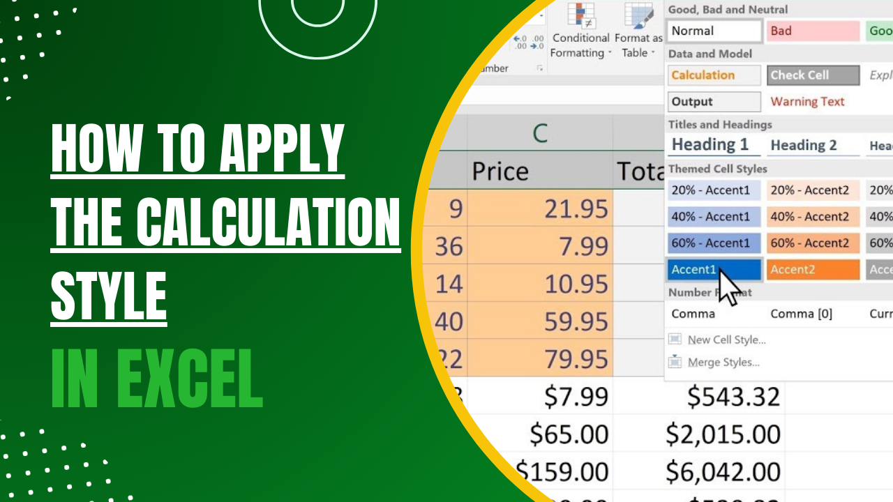 How To Apply Calculation Style In Excel