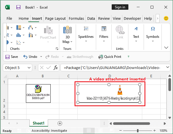 How To Attach Excel File In Word Document Youtube