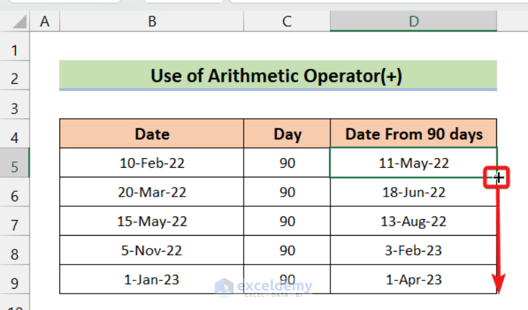 How To Calculate 90 Days After A Date In Excel Pelajaran