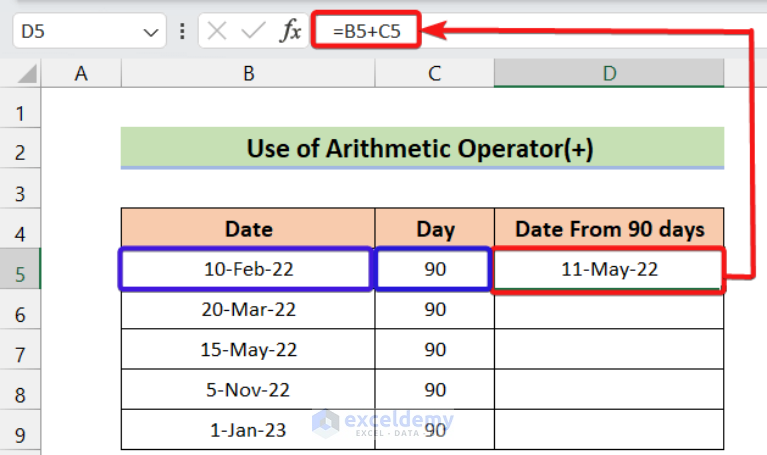 Excel Trick: Calculate 90 Days from Any Date Easily