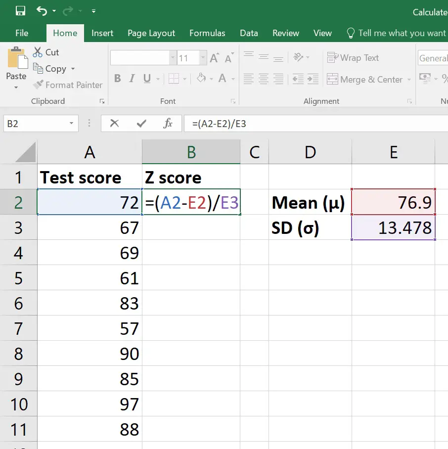 How To Calculate A Z Score In Excel 5 Steps With Pictures