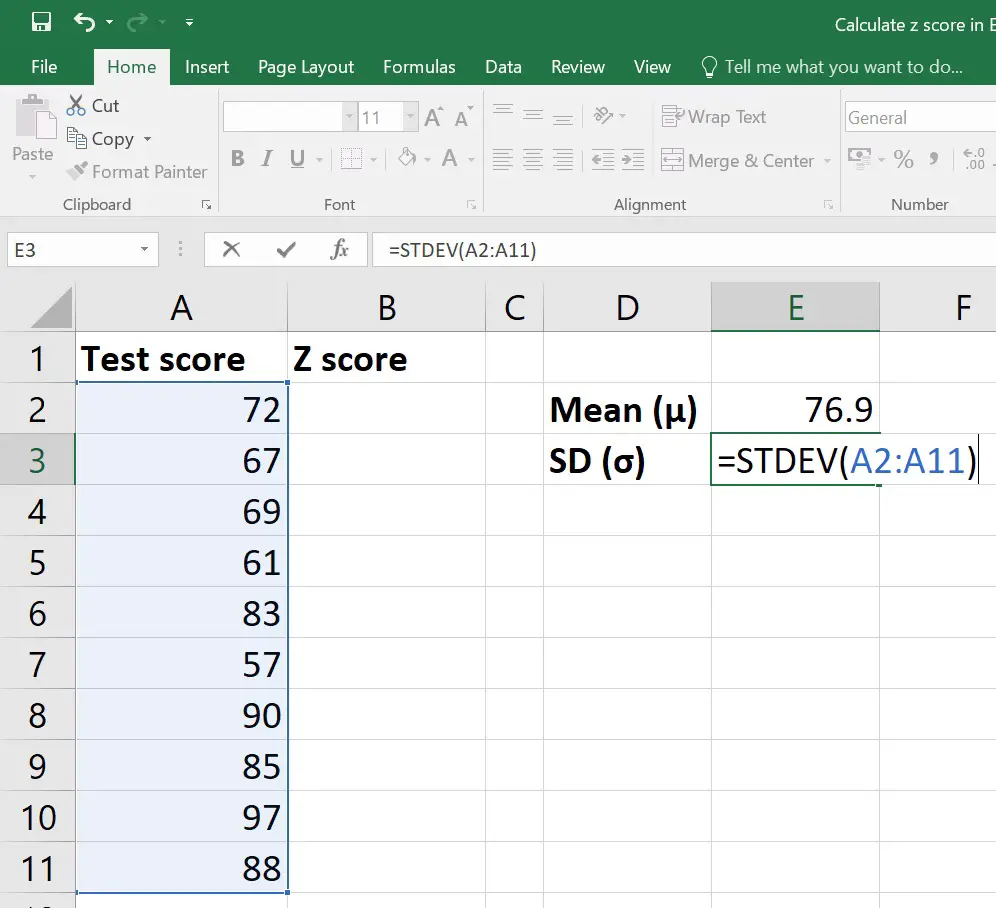 How To Calculate A Z Score In Excel How To Use The Excel Standardize