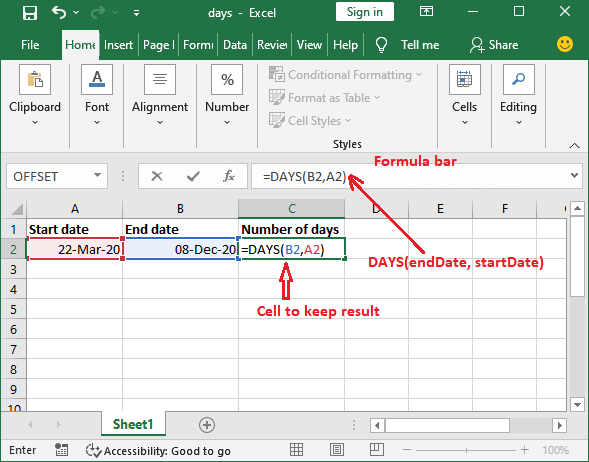 How To Calculate Days Between Two Dates In Excel Excluding Weekends And Holidays Printable