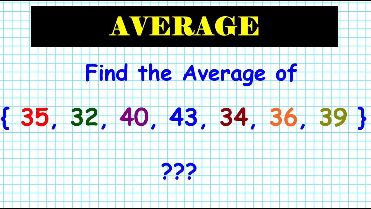 How To Calculate Find The Average Of A Data Set Formula For Average Youtube