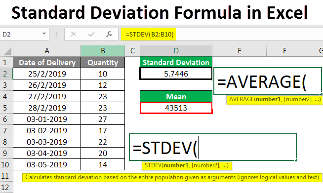 How To Calculate Mean And Standard Deviation In Excel