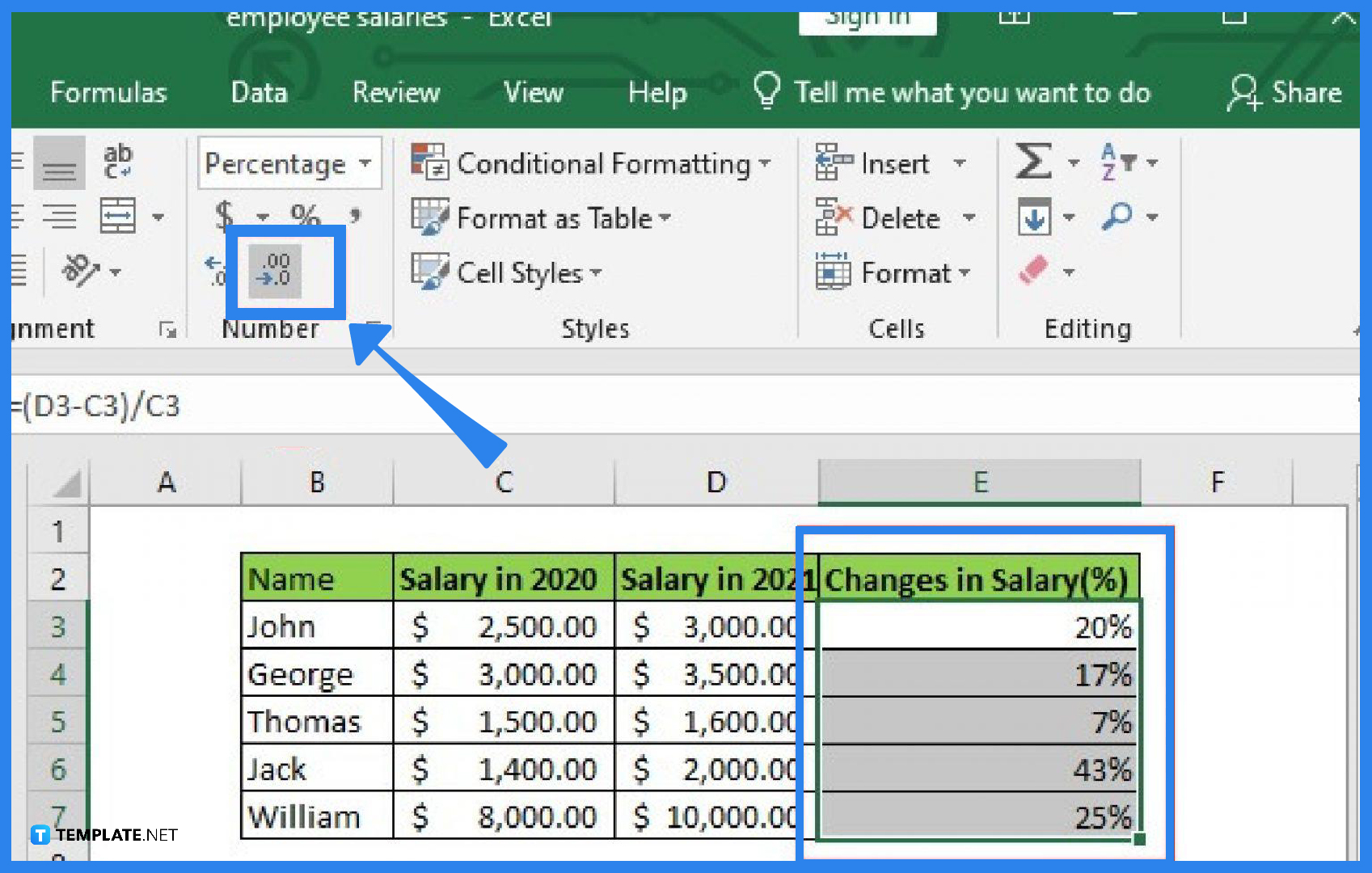 How To Calculate Percentage Difference Excel Learn Excel