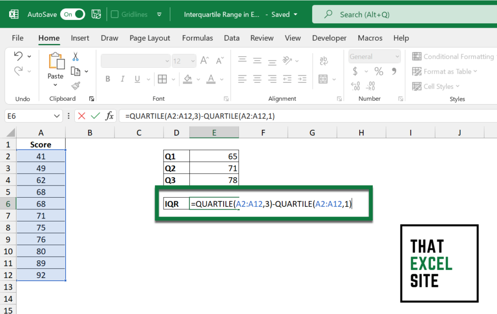 5 Easy Steps to Calculate IQR in Excel