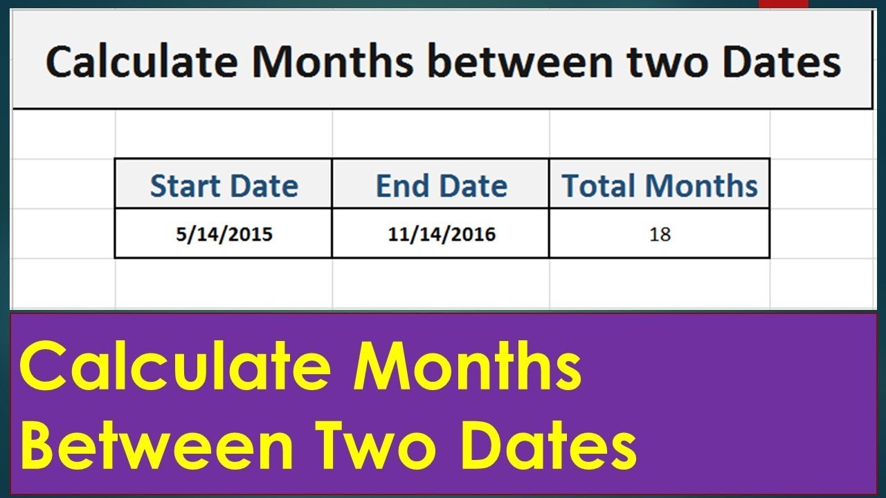 Calculate Months Between Dates in Excel Easily