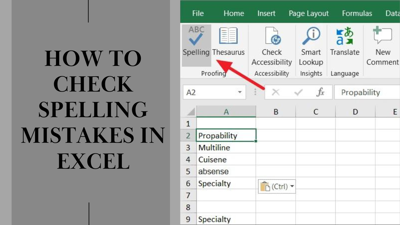 How To Check Spelling In Excel 2013 Youtube