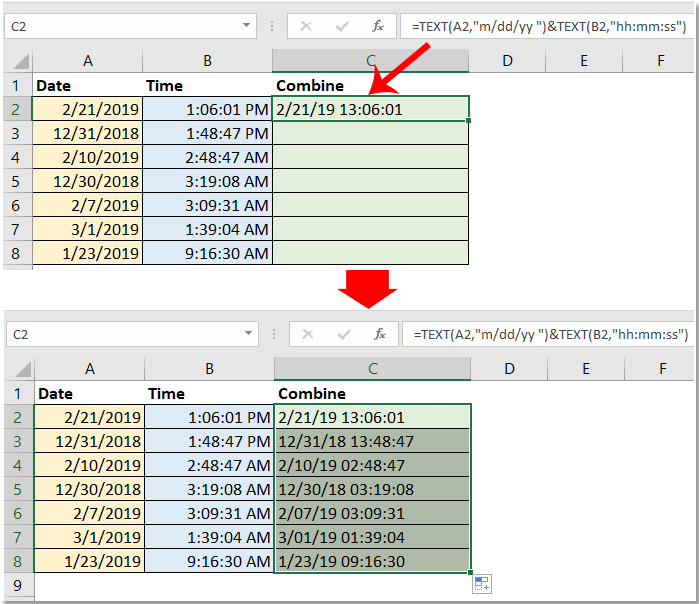 How To Combine Date Amp Time In Excel 2 Methods