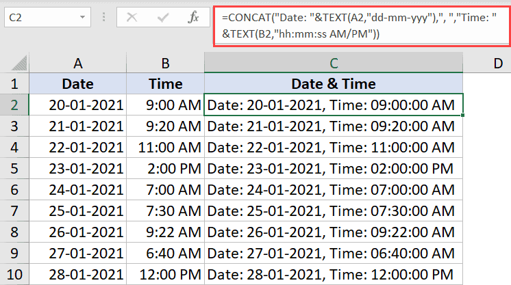 How To Combine Date And Time Into One Cell In Excel