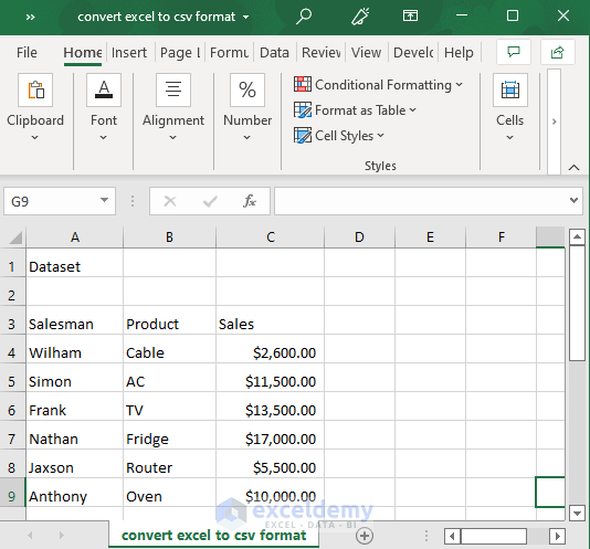 How To Convert Excel File Into Csv Format Youtube