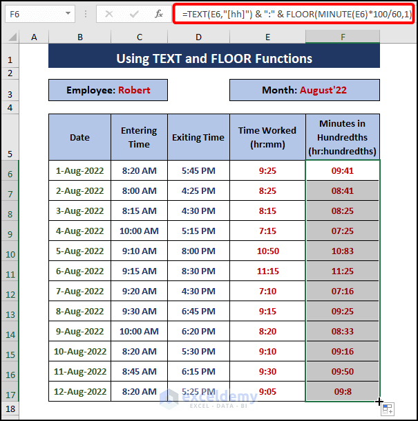 How To Convert Minutes To Hundredths In Excel 3 Easy Ways