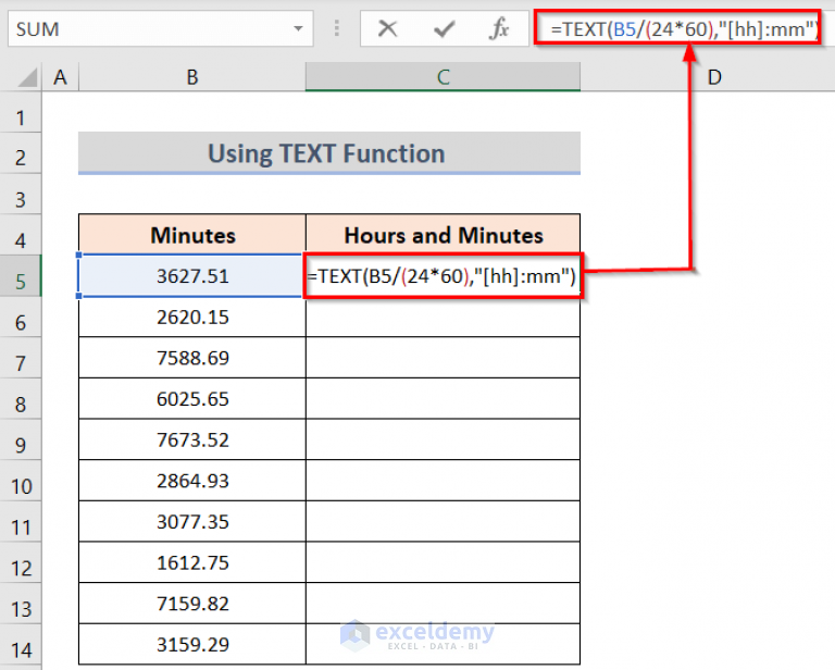 How To Convert Number Of Minutes To Hours And Minutes In Microsoft Excel