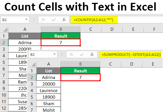 5 Simple Ways to Count Text Cells in Excel