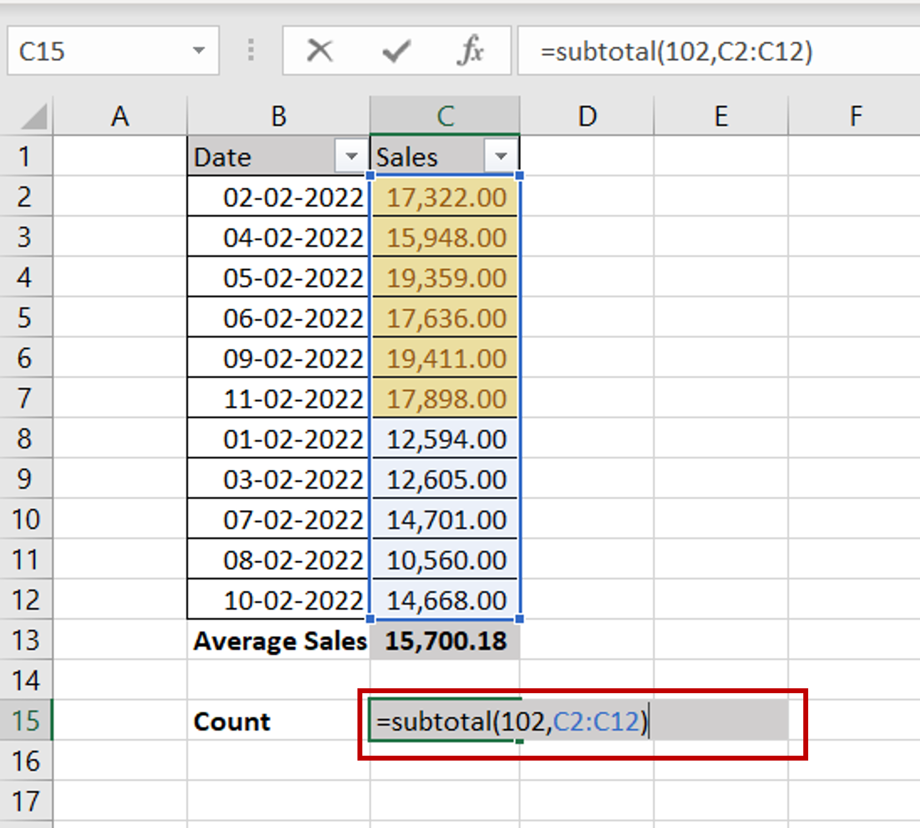 How To Count Highlighted Cells