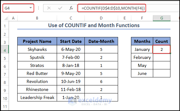 How To Count Months In Excel 5 Easy Ways Exceldemy