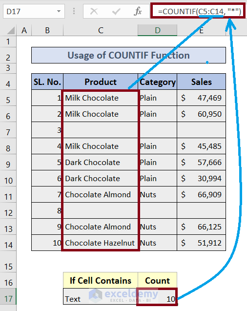 How To Count Number Of Cells With Text Or Number In Excel