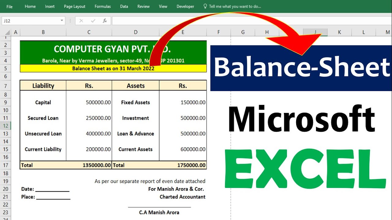 How To Create A Balance Sheet In Excel A Comprehensive Guide Earn