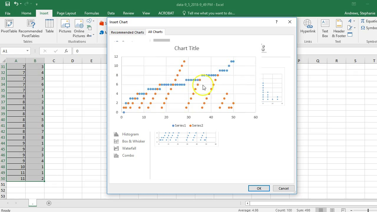 How To Create A Dot Plot In Excel Youtube