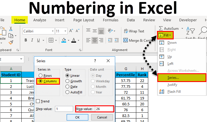 How To Create A Sequence Of Numbers In Excel